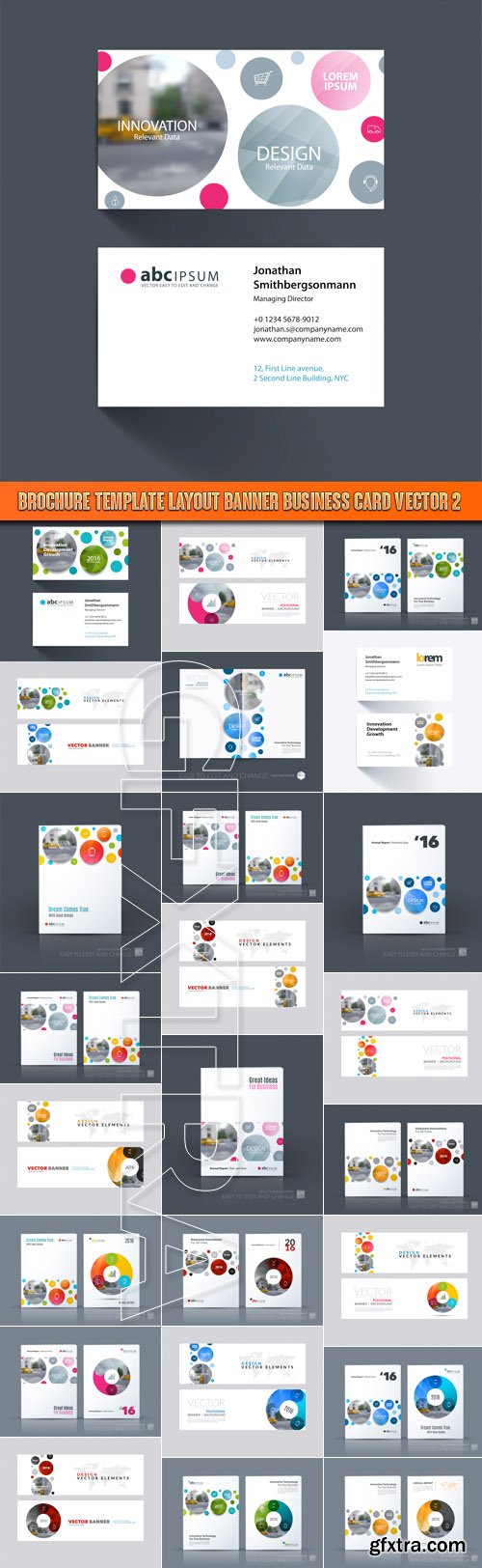 Brochure template layout banner business card vector 2