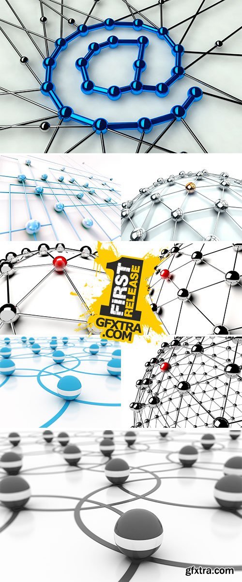 Stock Image 3D image of networking and internet concept isolated in white