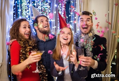 Collection of Christmas party celebration champagne corporate holiday fun 25 HQ Jpeg