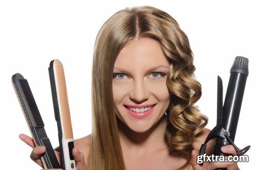 Collection of curling iron hair perm hairstyle beautiful girl woman 25 HQ Jpeg