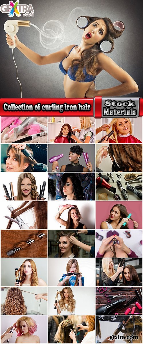 Collection of curling iron hair perm hairstyle beautiful girl woman 25 HQ Jpeg