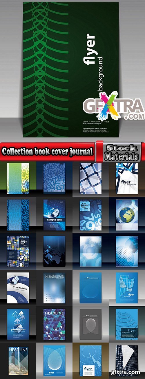 Collection book cover journal notebook flyer card business card banner vector image 40-25 EPS