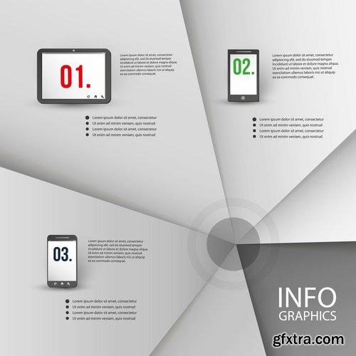 Collection of business infographics template is an example of a web site is a step by step calculation 9-25 EPS