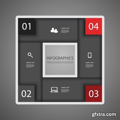 Collection of business infographics template is an example of a web site is a step by step calculation 9-25 EPS