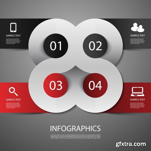 Collection of business infographics template is an example of a web site is a step by step calculation 9-25 EPS