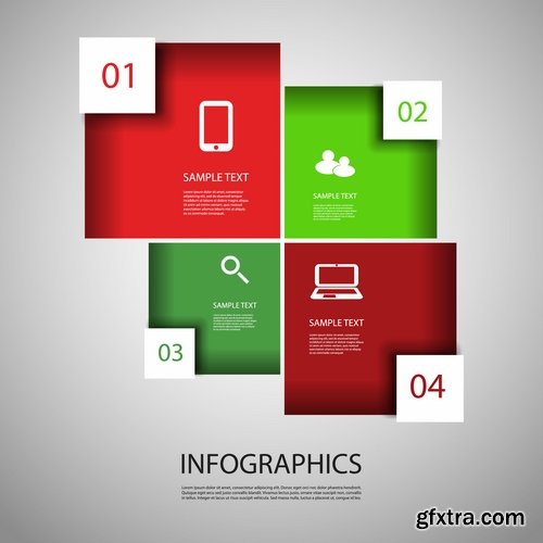 Collection of business infographics template is an example of a web site is a step by step calculation 9-25 EPS