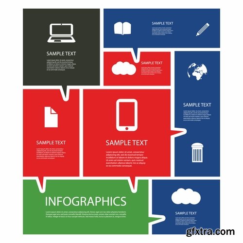 Collection of business infographics template is an example of a web site is a step by step calculation 9-25 EPS