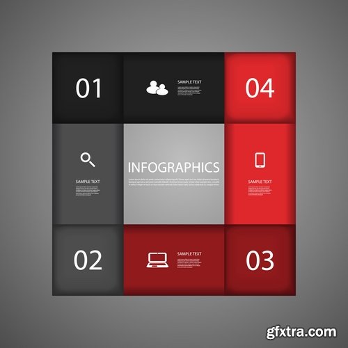 Collection of business infographics template is an example of a web site is a step by step calculation 9-25 EPS