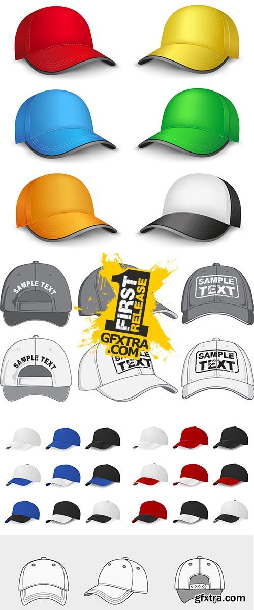 Stock Baseball caps vectors