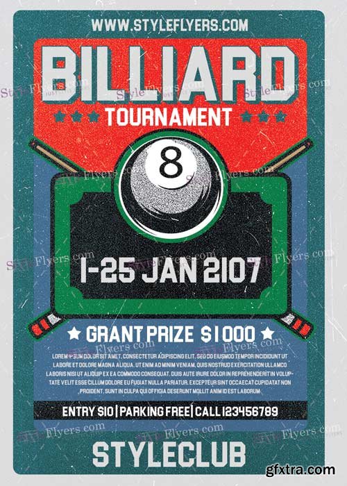 Billiard Tournamet PSD V5 Flyer Template