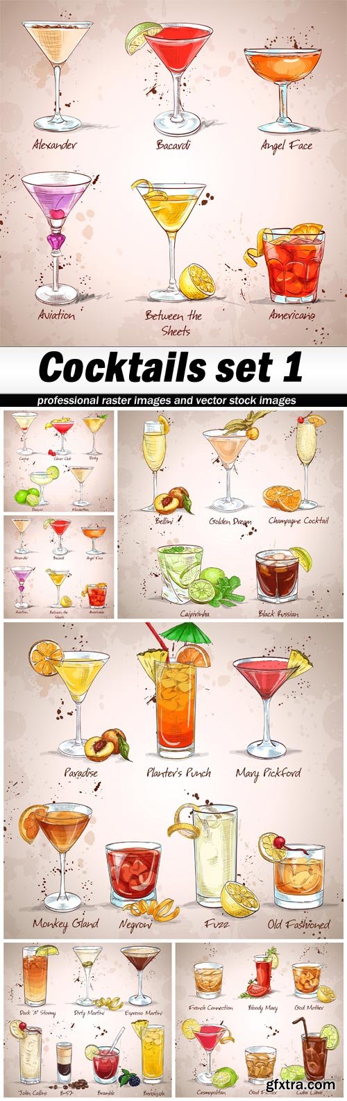 Cocktails set 1 - 6 EPS