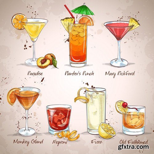 Cocktails set 1 - 6 EPS