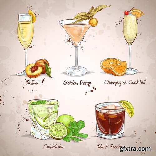 Cocktails set 1 - 6 EPS