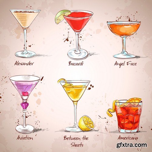 Cocktails set 1 - 6 EPS