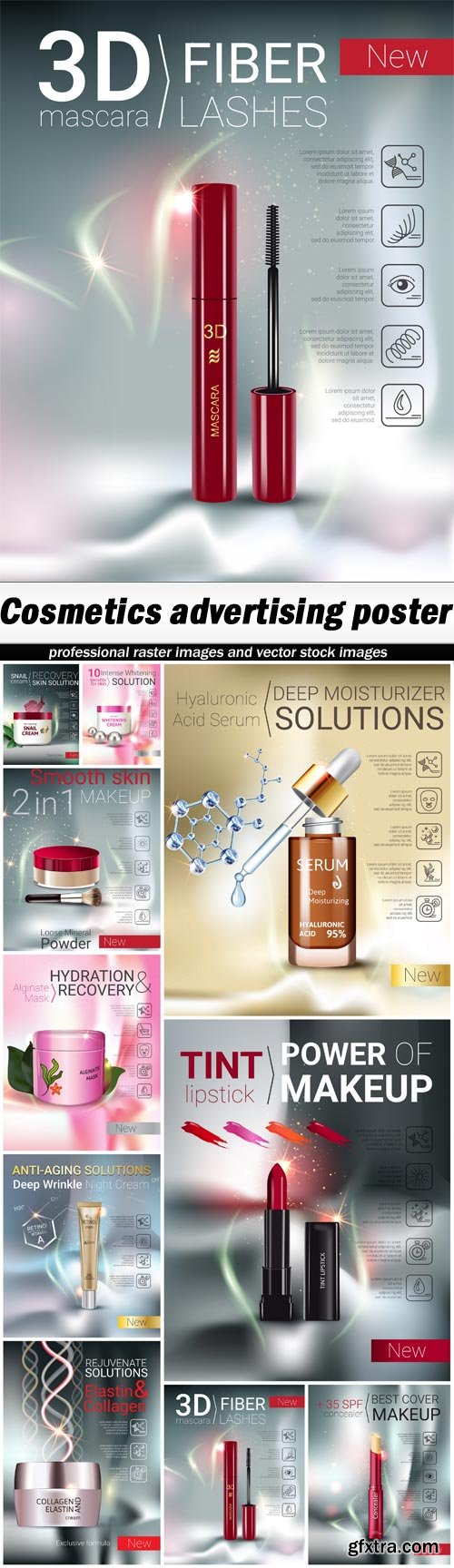 Cosmetics advertising poster - 10 EPS