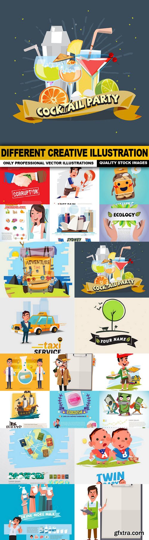 Different Creative Illustration - 20 Vector