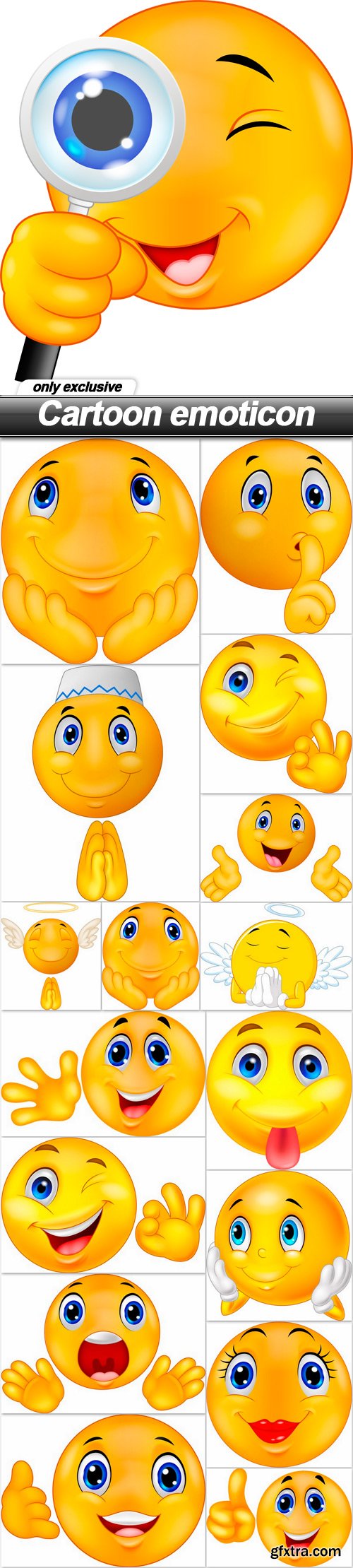 Cartoon emoticon - 17 EPS