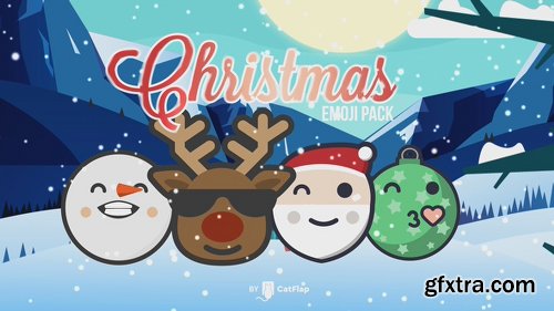 Videohive 120 Animated Emojis - Christmas Pack 19155211