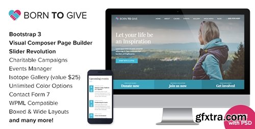 ThemeForest - Born To Give v1.7.2.1 - Charity Crowdfunding Responsive WordPress Theme - 15709244