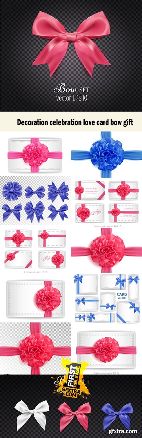 Decoration celebration love card bow gift