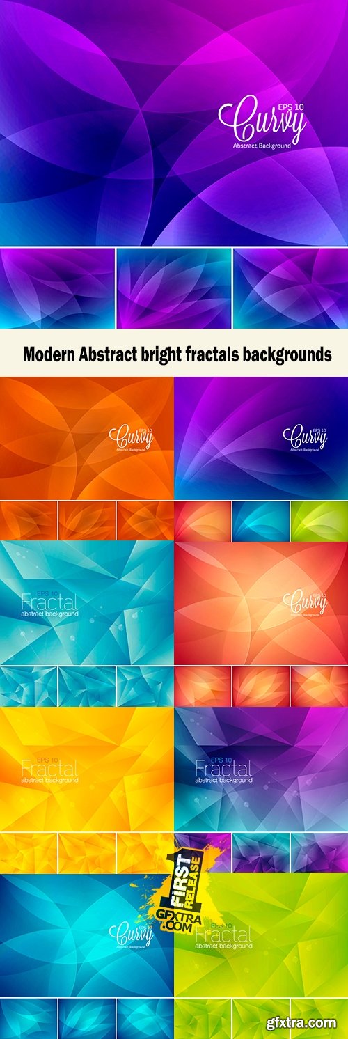 Modern Abstract bright fractals backgrounds