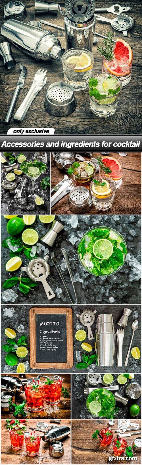 Accessories and ingredients for cocktail - 9 UHQ JPEG