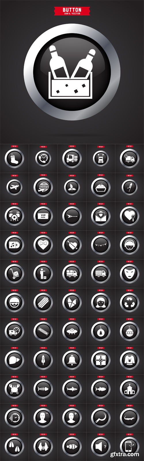 Vector Set - Button Different Icons