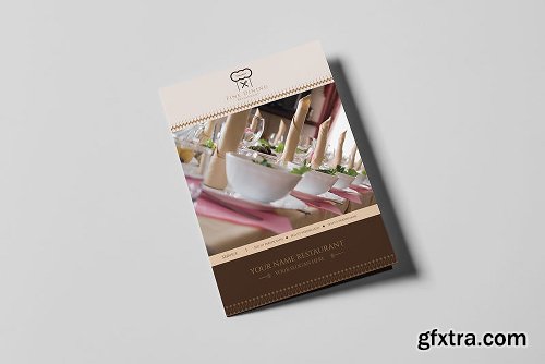 Fine Dining Restaurant-Bifold A5 Brochure Template