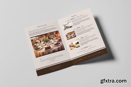 Fine Dining Restaurant-Bifold A5 Brochure Template