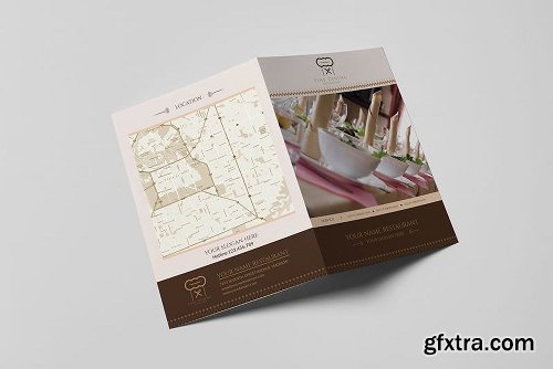 Fine Dining Restaurant-Bifold A5 Brochure Template