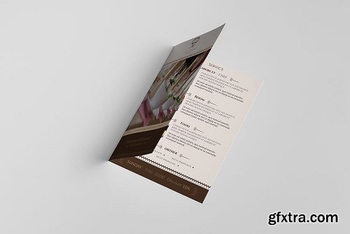 Fine Dining Restaurant-Bifold A5 Brochure Template