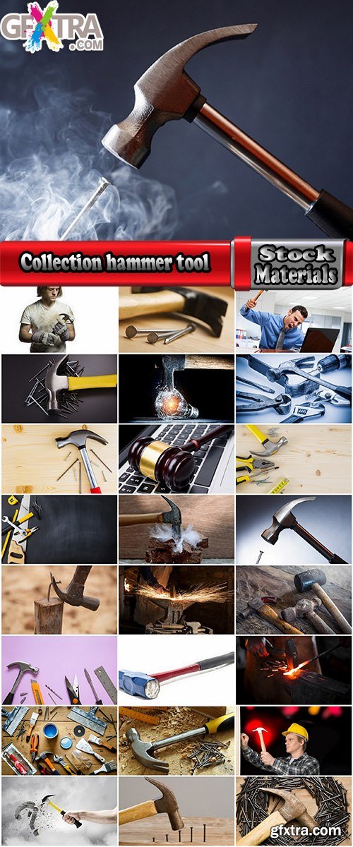 Collection hammer tool nail smith Construction worker 25 HQ Jpeg