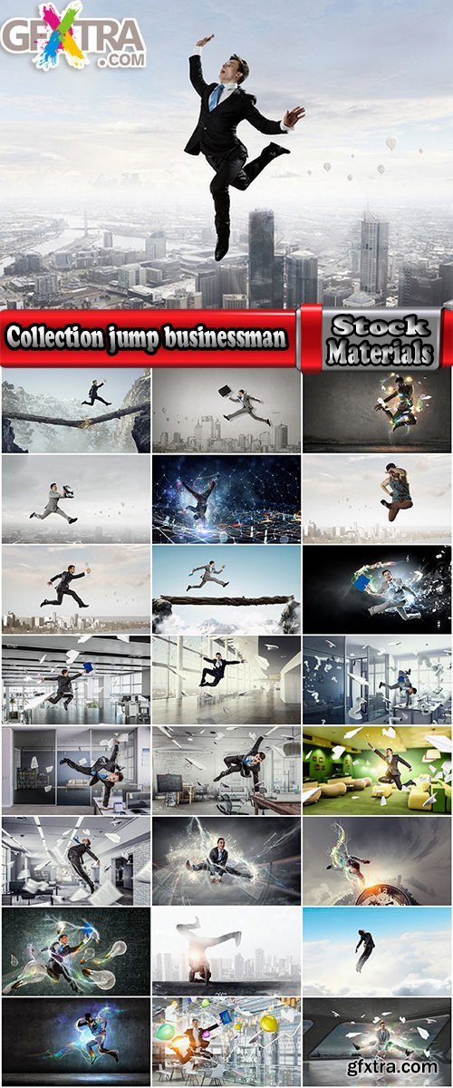 Collection jump businessman conceptual illustration 25 HQ Jpeg