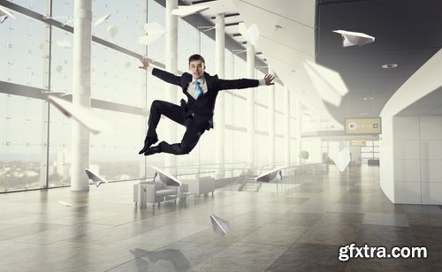 Collection jump businessman conceptual illustration 25 HQ Jpeg