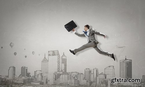 Collection jump businessman conceptual illustration 25 HQ Jpeg