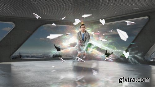 Collection jump businessman conceptual illustration 25 HQ Jpeg