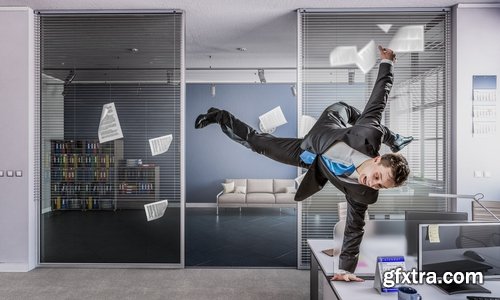 Collection jump businessman conceptual illustration 25 HQ Jpeg