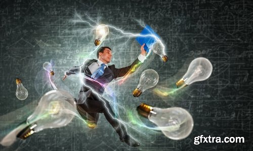 Collection jump businessman conceptual illustration 25 HQ Jpeg