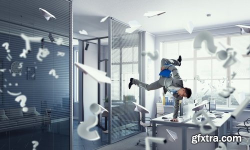 Collection jump businessman conceptual illustration 25 HQ Jpeg