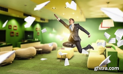 Collection jump businessman conceptual illustration 25 HQ Jpeg