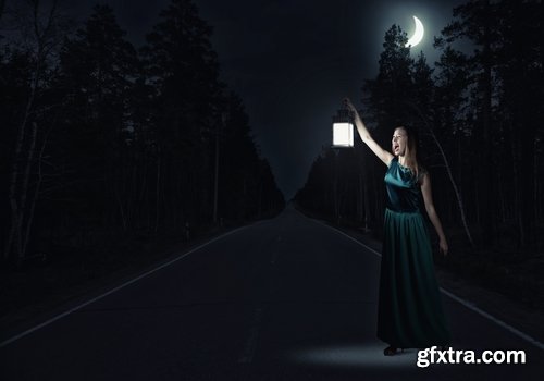 Collection of dark night light conceptual illustration 25 HQ Jpeg