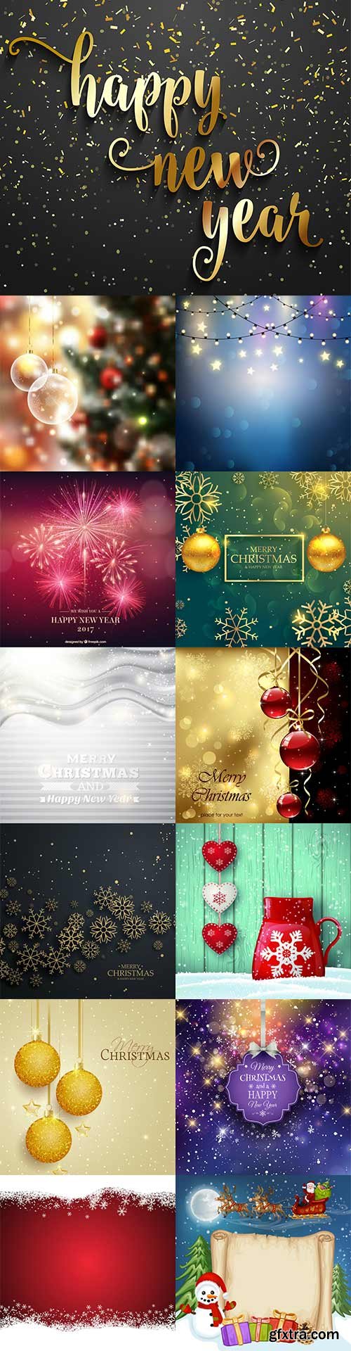 Beautiful New Year vector background 2