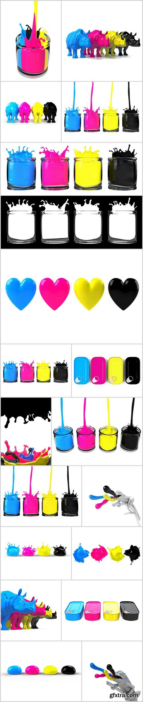 CMYK Paints, Style and Colors - 18xUHQ JPEG