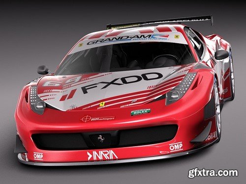 3d Model Ferrari 458 GT3 Race Car 2014