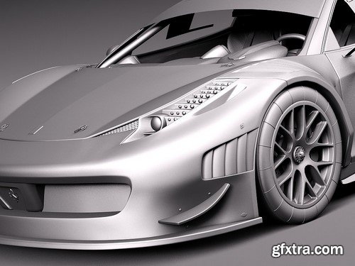 3d Model Ferrari 458 GT3 Race Car 2014