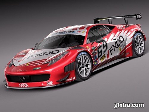 3d Model Ferrari 458 GT3 Race Car 2014