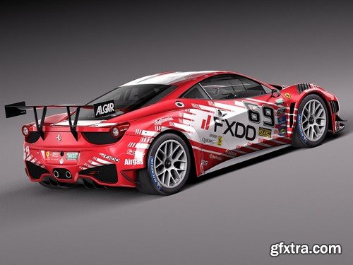 3d Model Ferrari 458 GT3 Race Car 2014