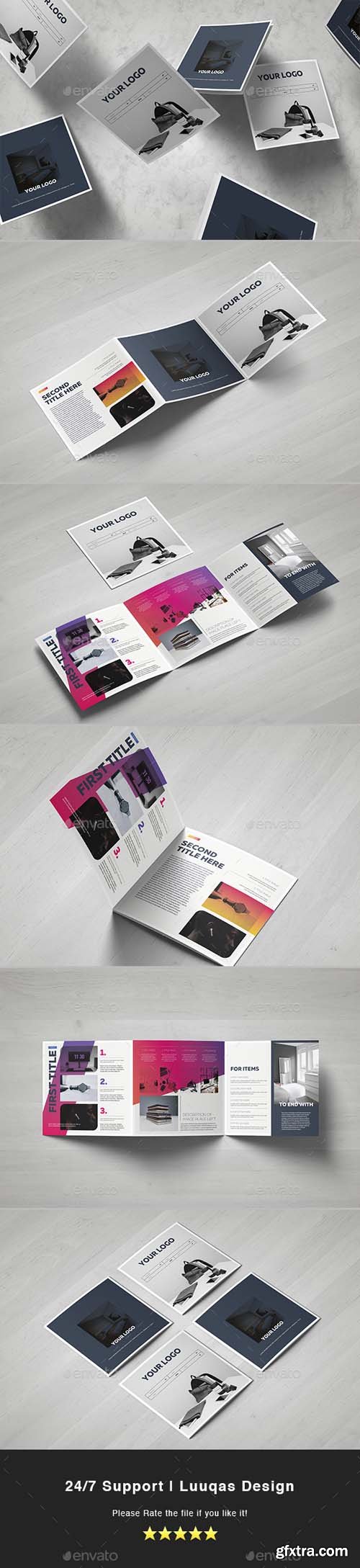 GR - Gradient Square Trifold Template 17977672