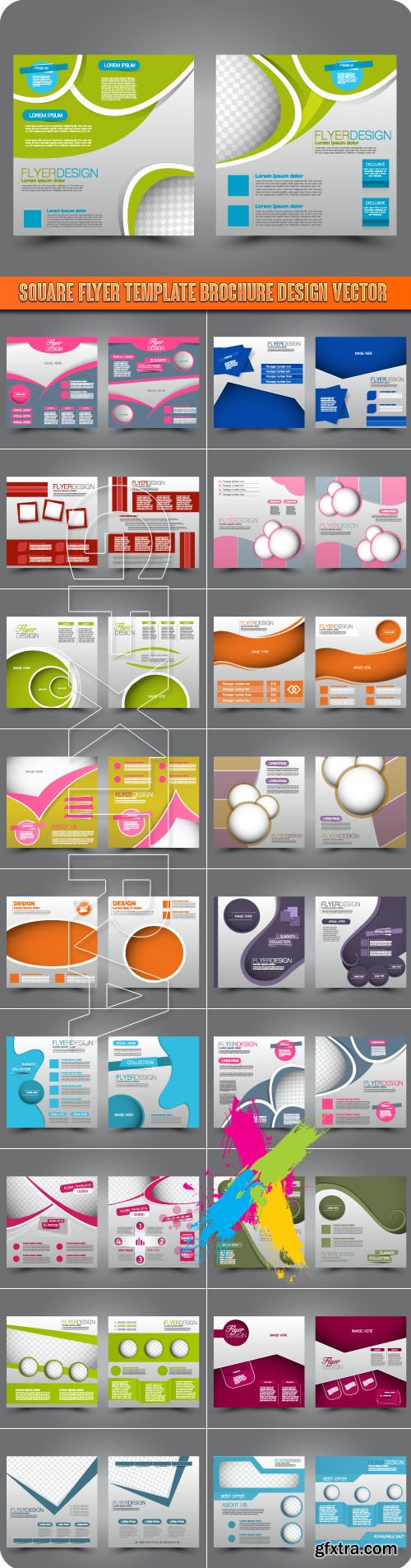 Square flyer template Brochure design vector