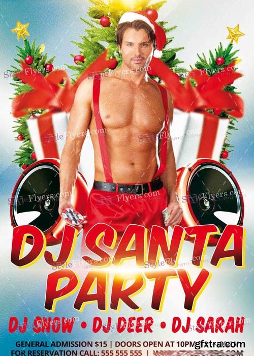 Dj Party Santa PSD V14 Flyer Template